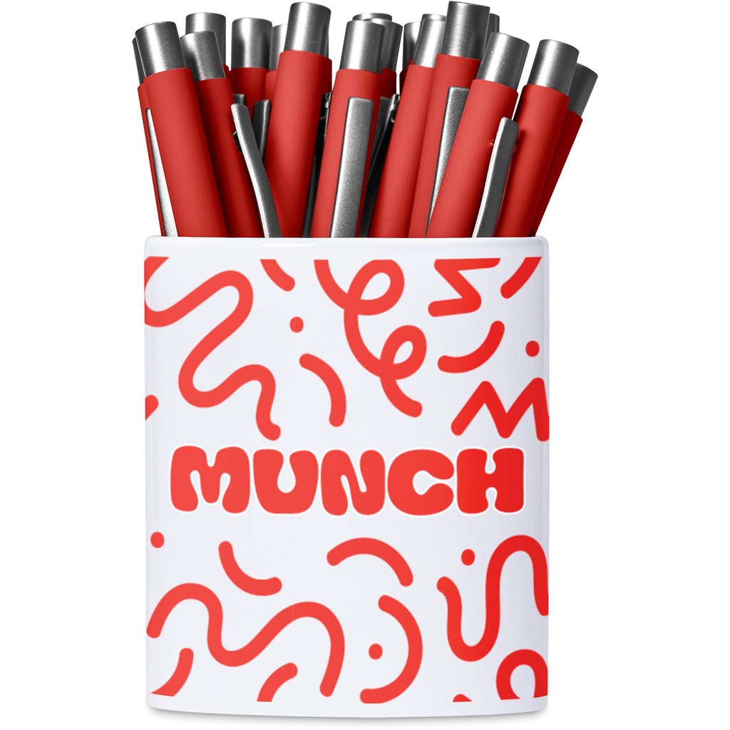 Burnt Orange Mural Sublimation Ceramic Stationery Cup