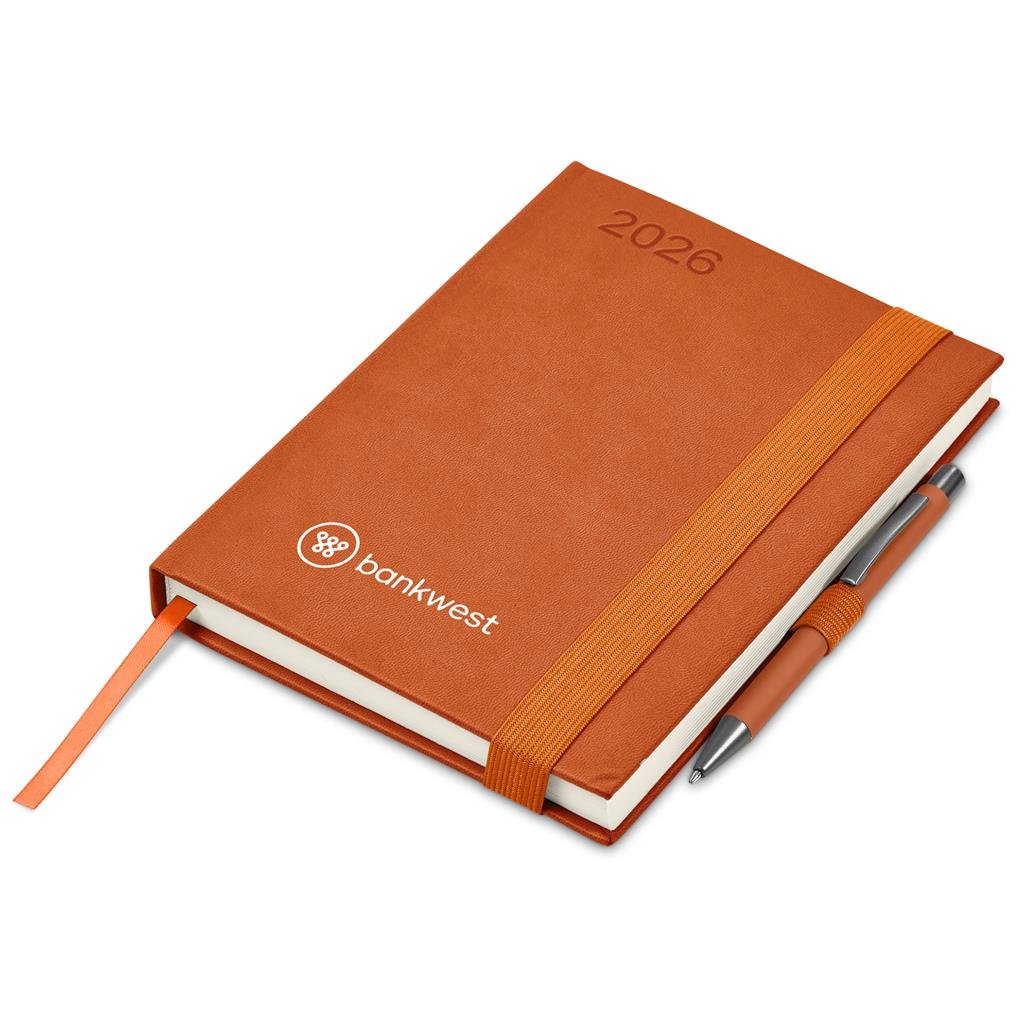 Burnt-Orange Advantage A5 2026 Diary & Omega Pen Set