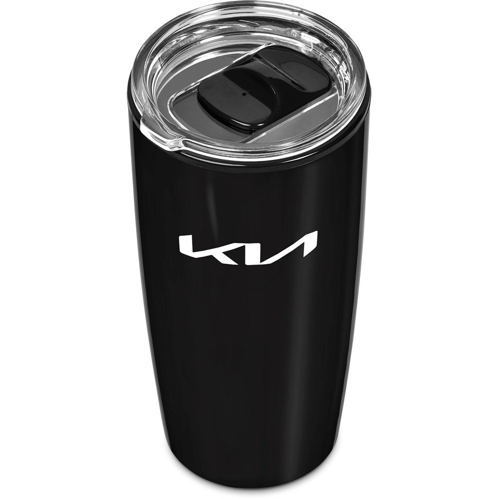 Burnt Orange Daytona Plastic 2-in-1 Double-Wall Tumbler & Straw - 600ml