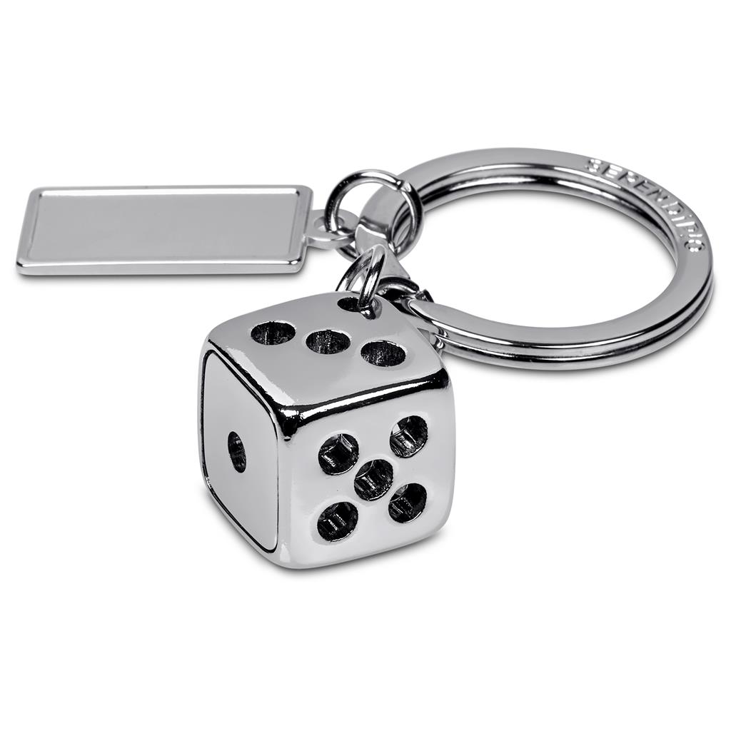 Burnt Orange Dice Charmed Keyholder