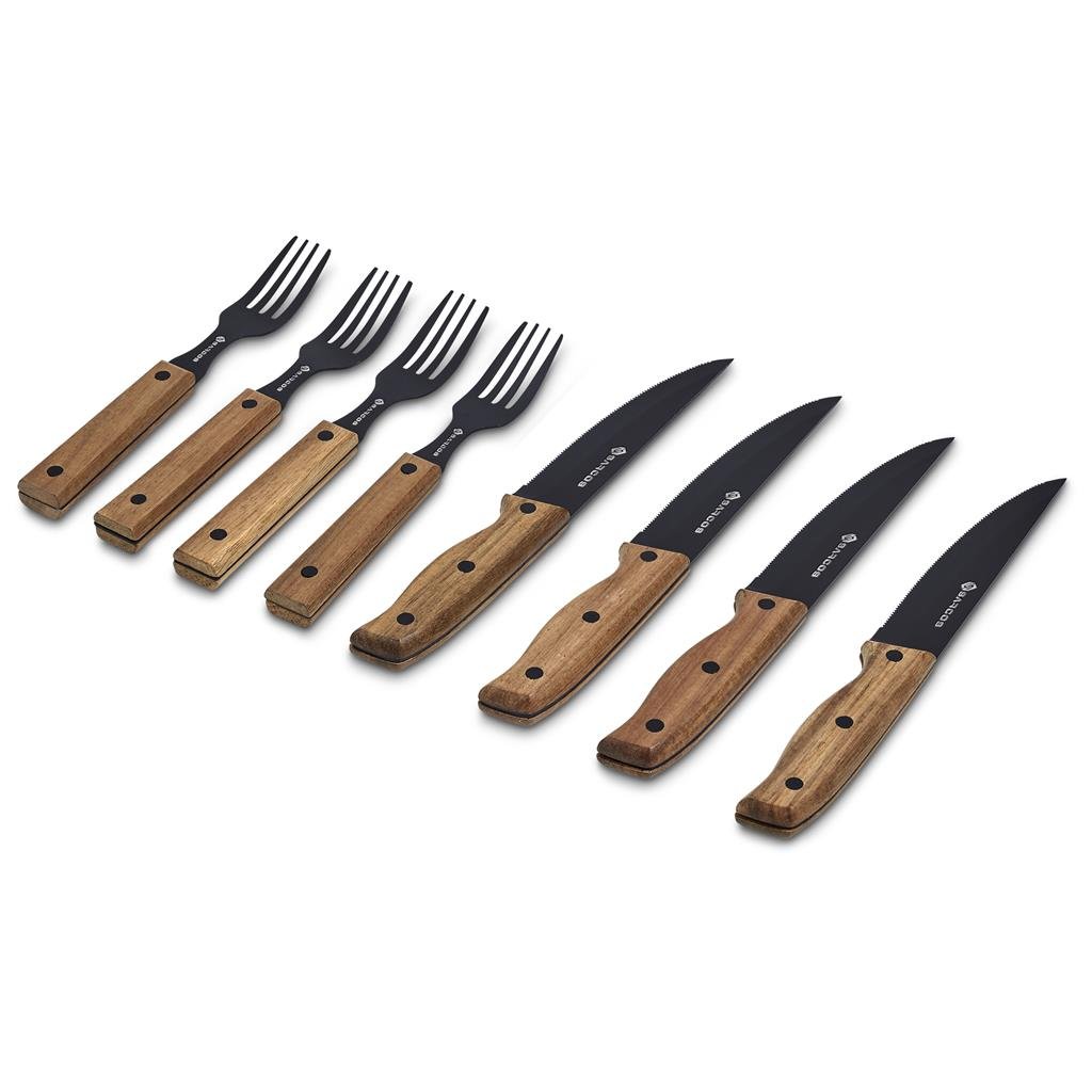 Burnt-Orange Ermelo Steak Knife and Fork Set