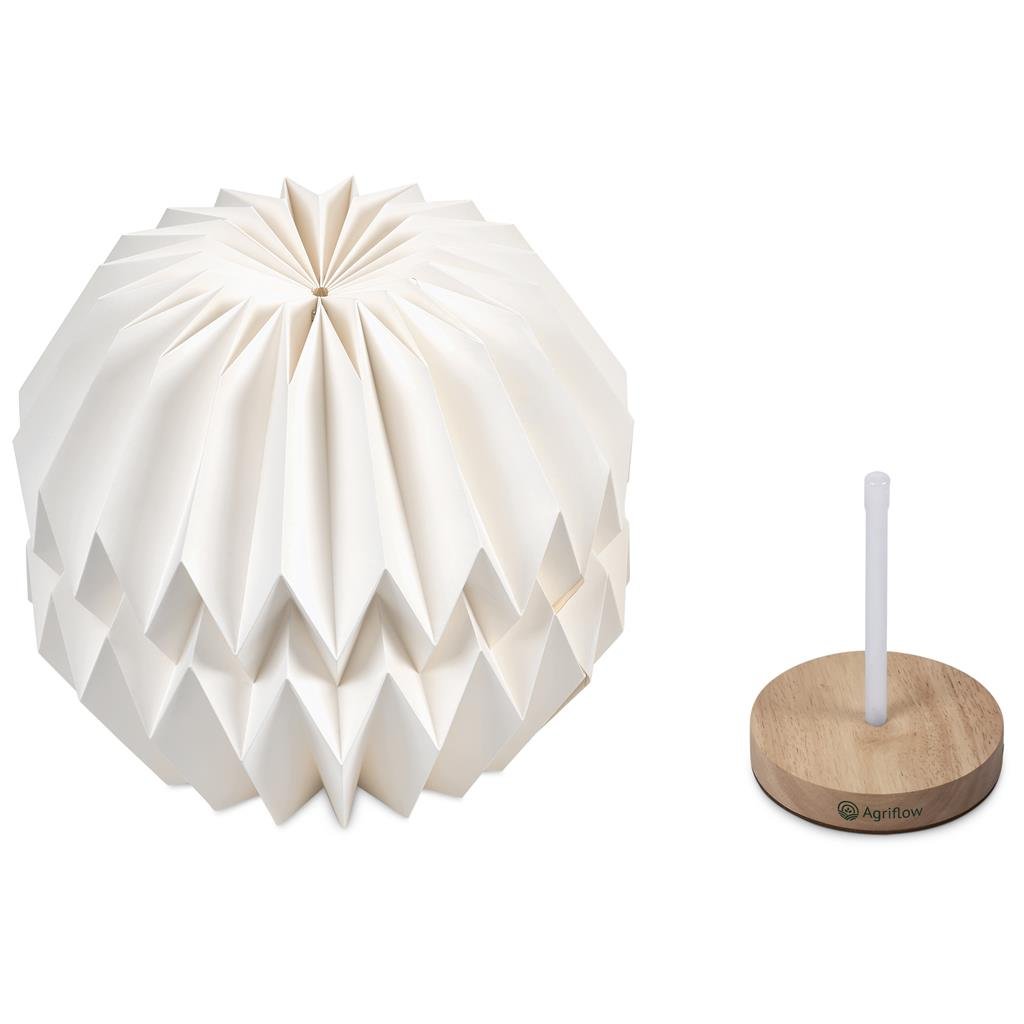 Burnt-Orange Kosuke Wood & Paper LED Lamp