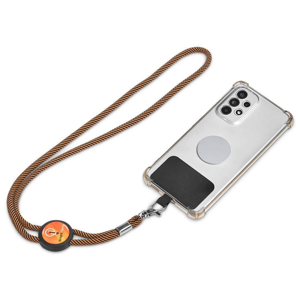 Burnt-Orange Twirl Phone Lanyard