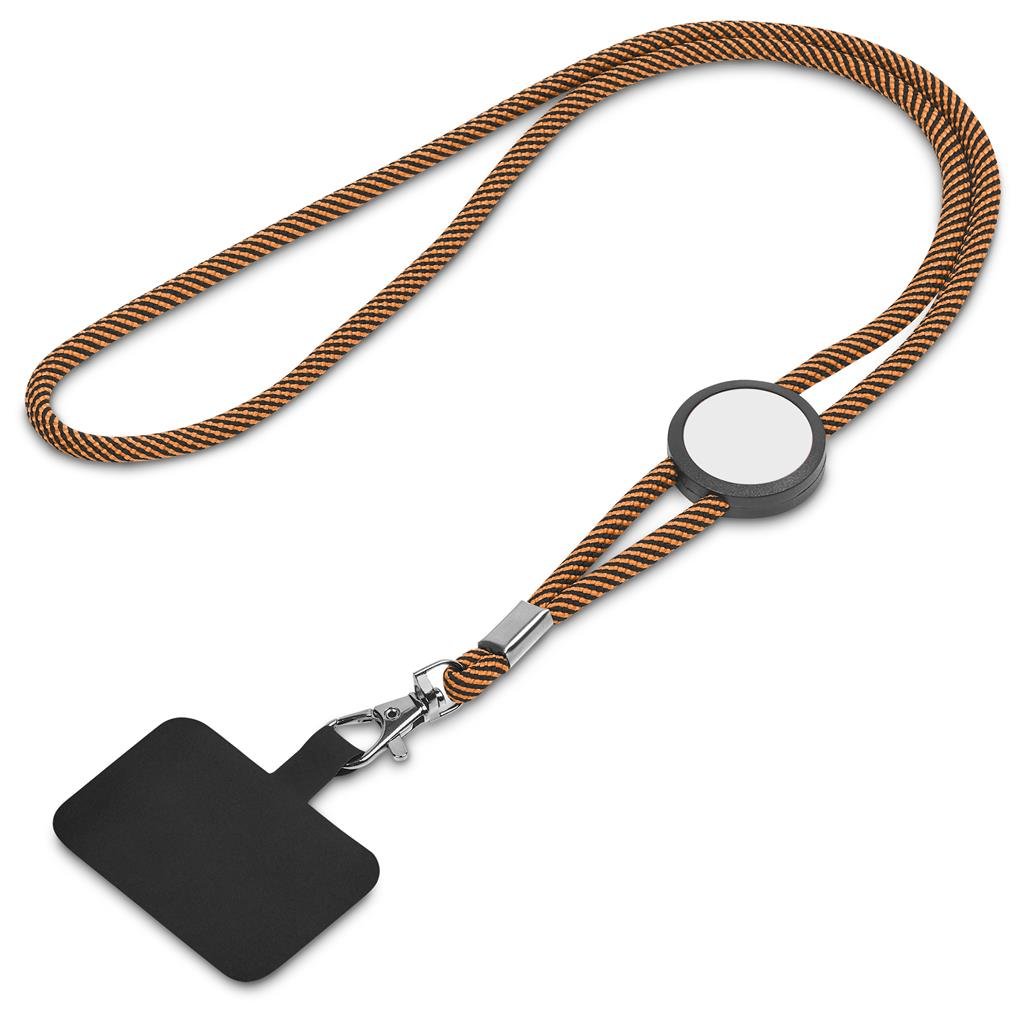 Burnt-Orange Twirl Phone Lanyard