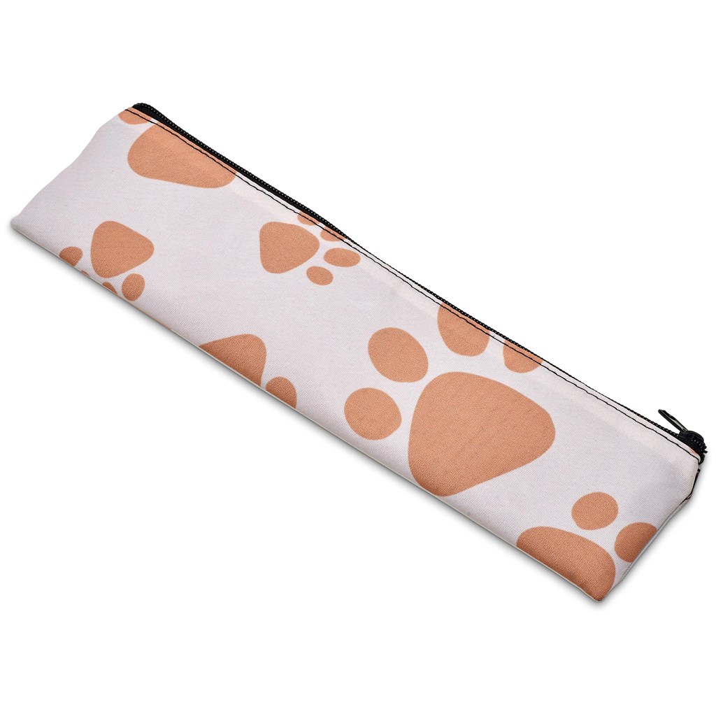 Burnt Orange Scrawl Pencil Case