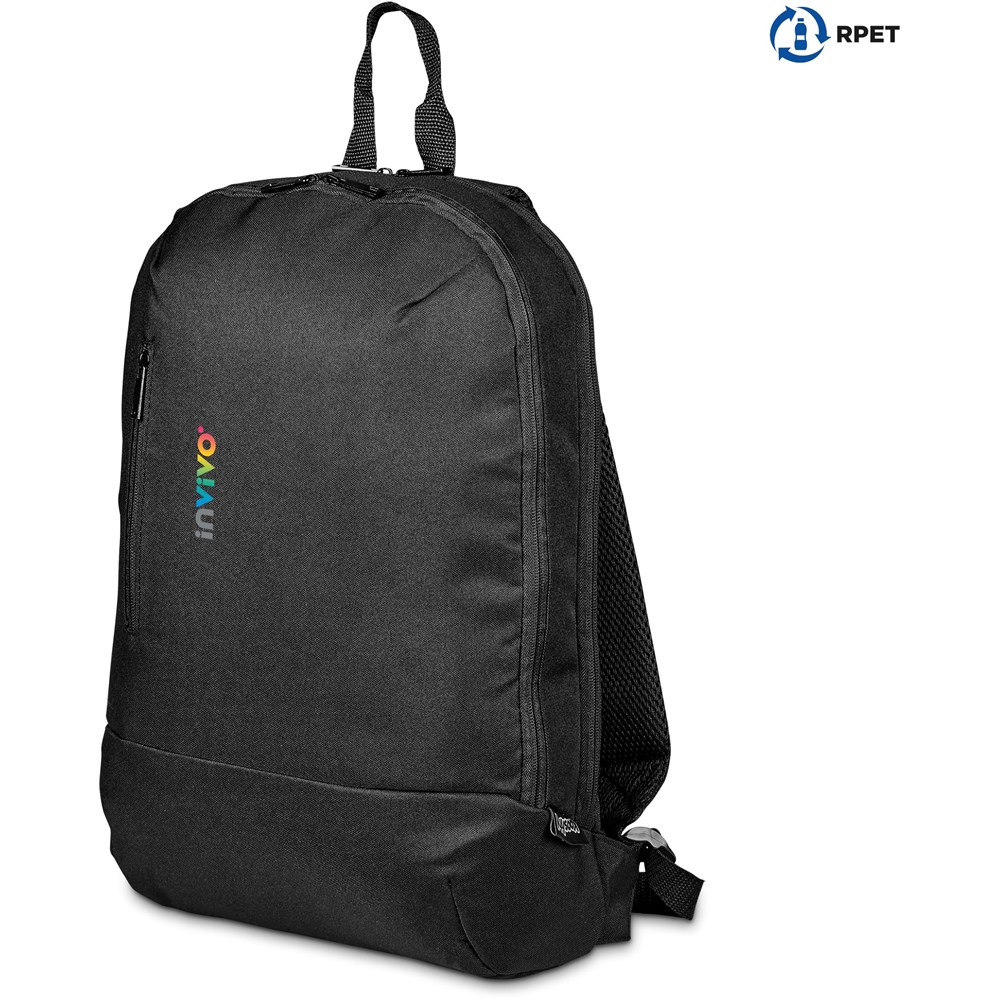 Burnt Orange Oscar Recycled PET Laptop Backpack - Black