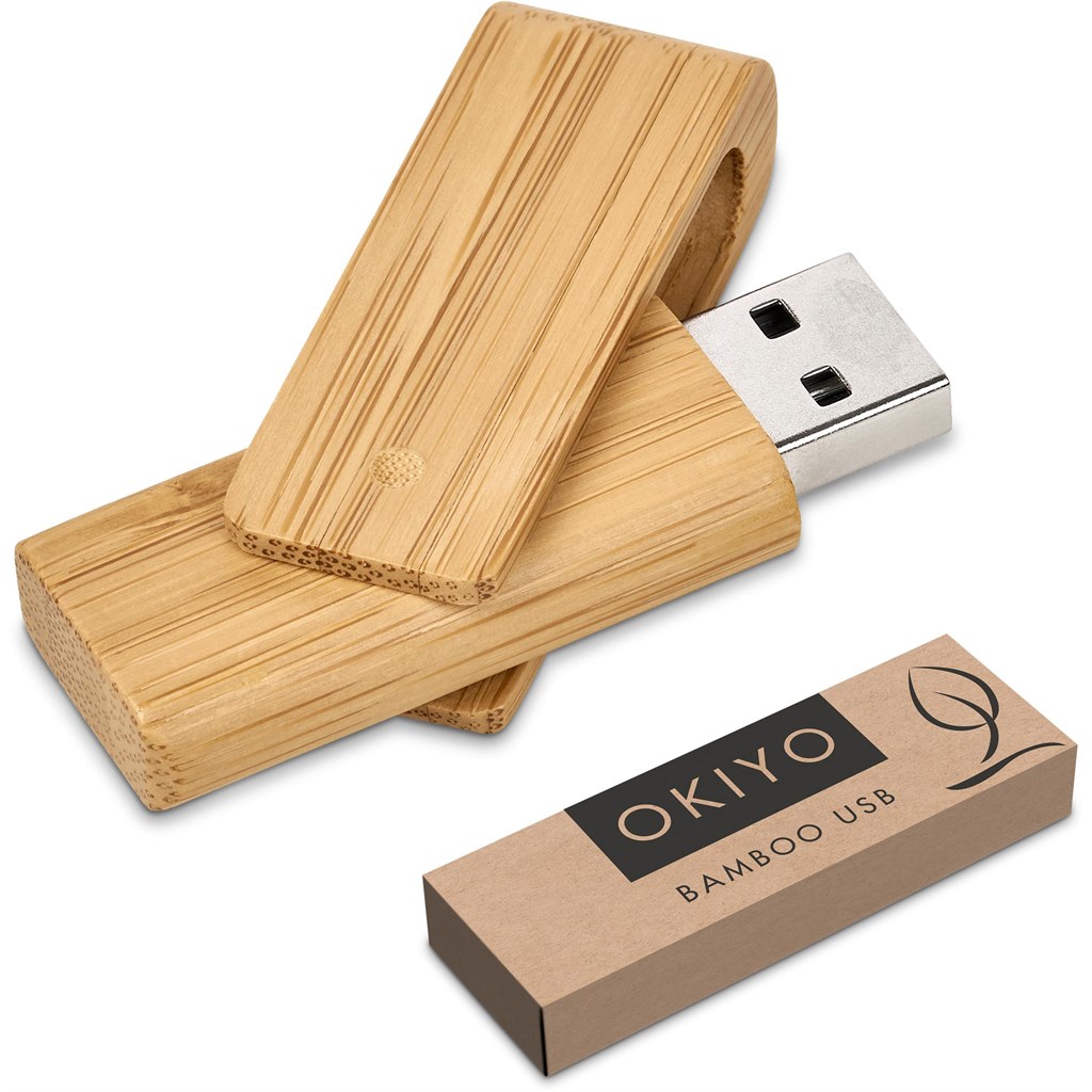 Burnt Orange Bakemono Bamboo Flash Drive - 32GB