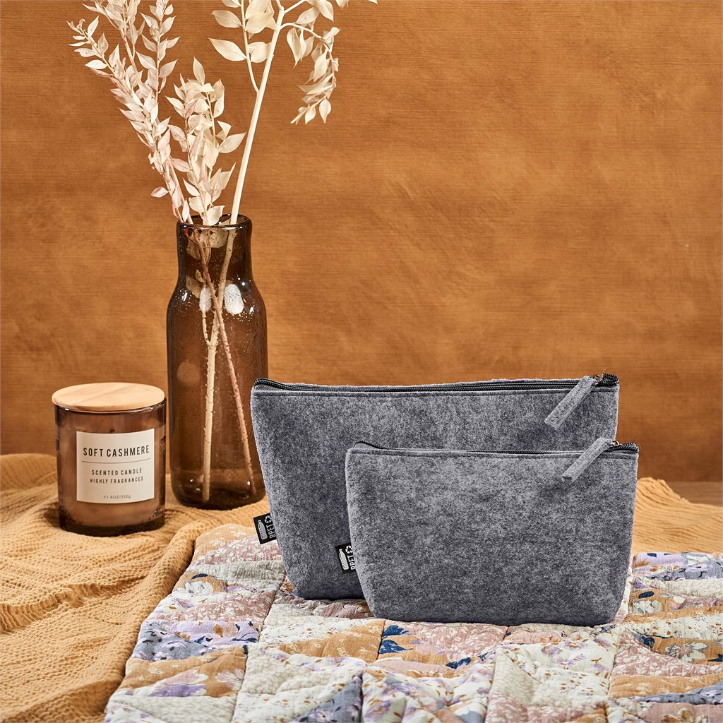 Burnt Orange Kesho Recycled PET Felt Accessory Bag