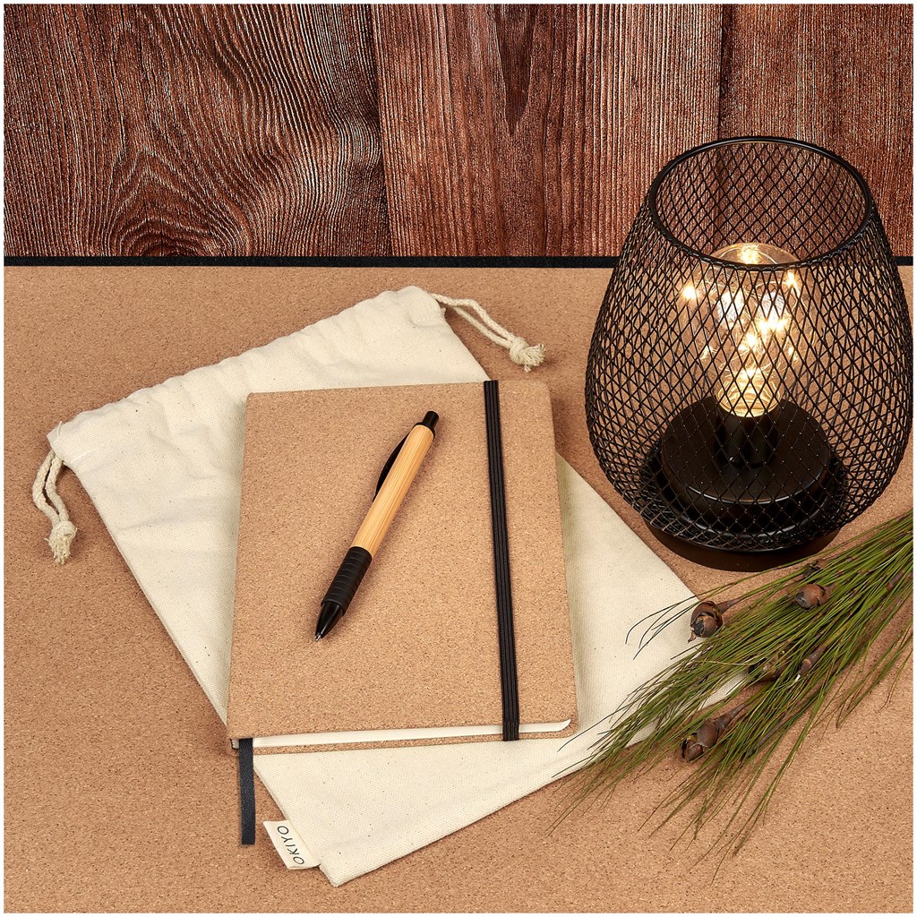 Burnt Orange Noto Cork & Bamboo Notebook & Pen Set