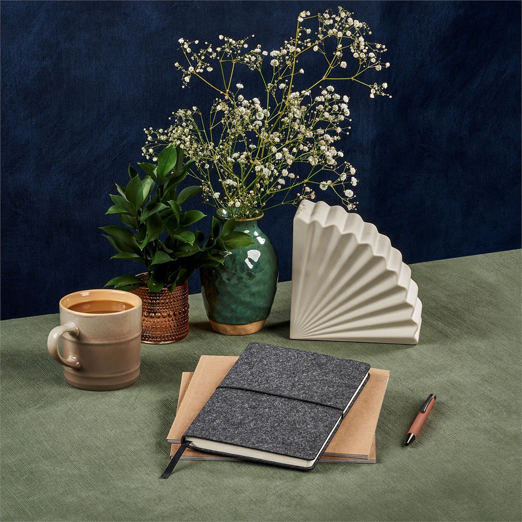 Burnt Orange Rika Recycled PET Felt A5 Soft Cover Notebook