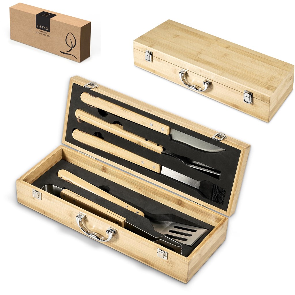 Burnt Orange Yakiniku Bamboo 5-Piece Braai Set