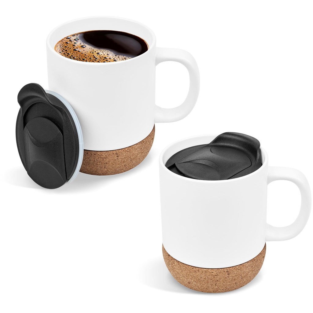 Burnt Orange Sienna Cork & Ceramic Sublimation Coffee Mug - 340ml