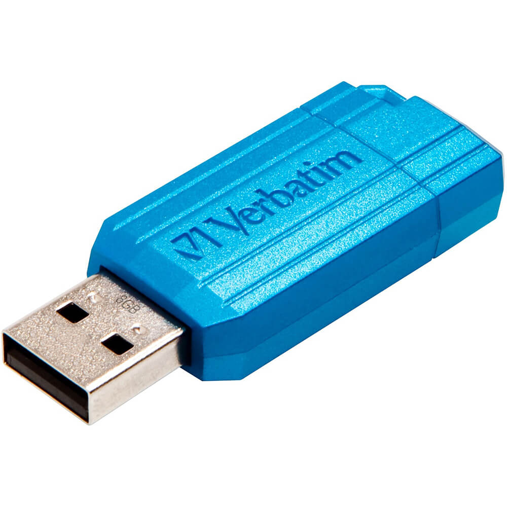 Verbatim 8GB Pinstripe USB - Caribbean Blue (47398)